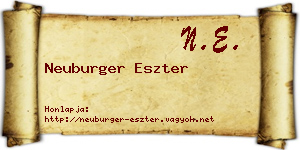 Neuburger Eszter névjegykártya